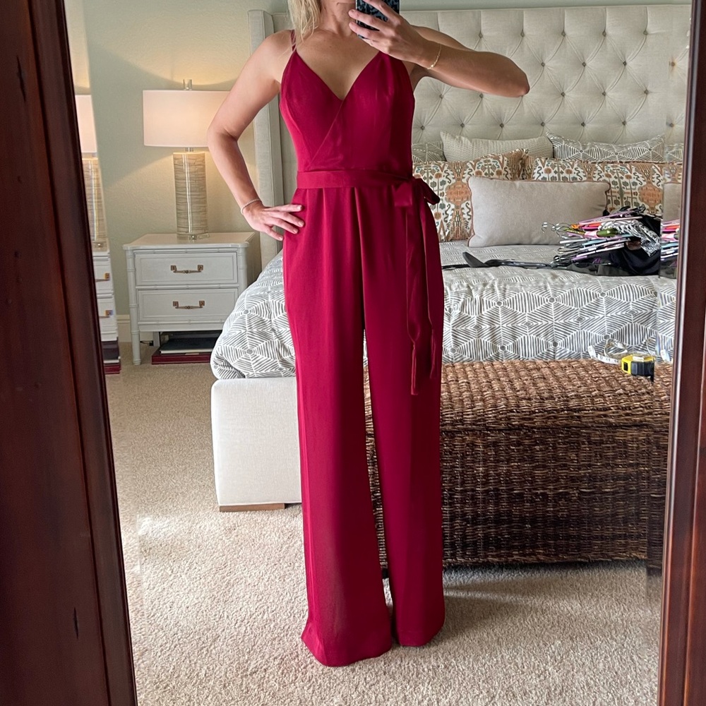 BCBG Jumpsuit, burgundy
